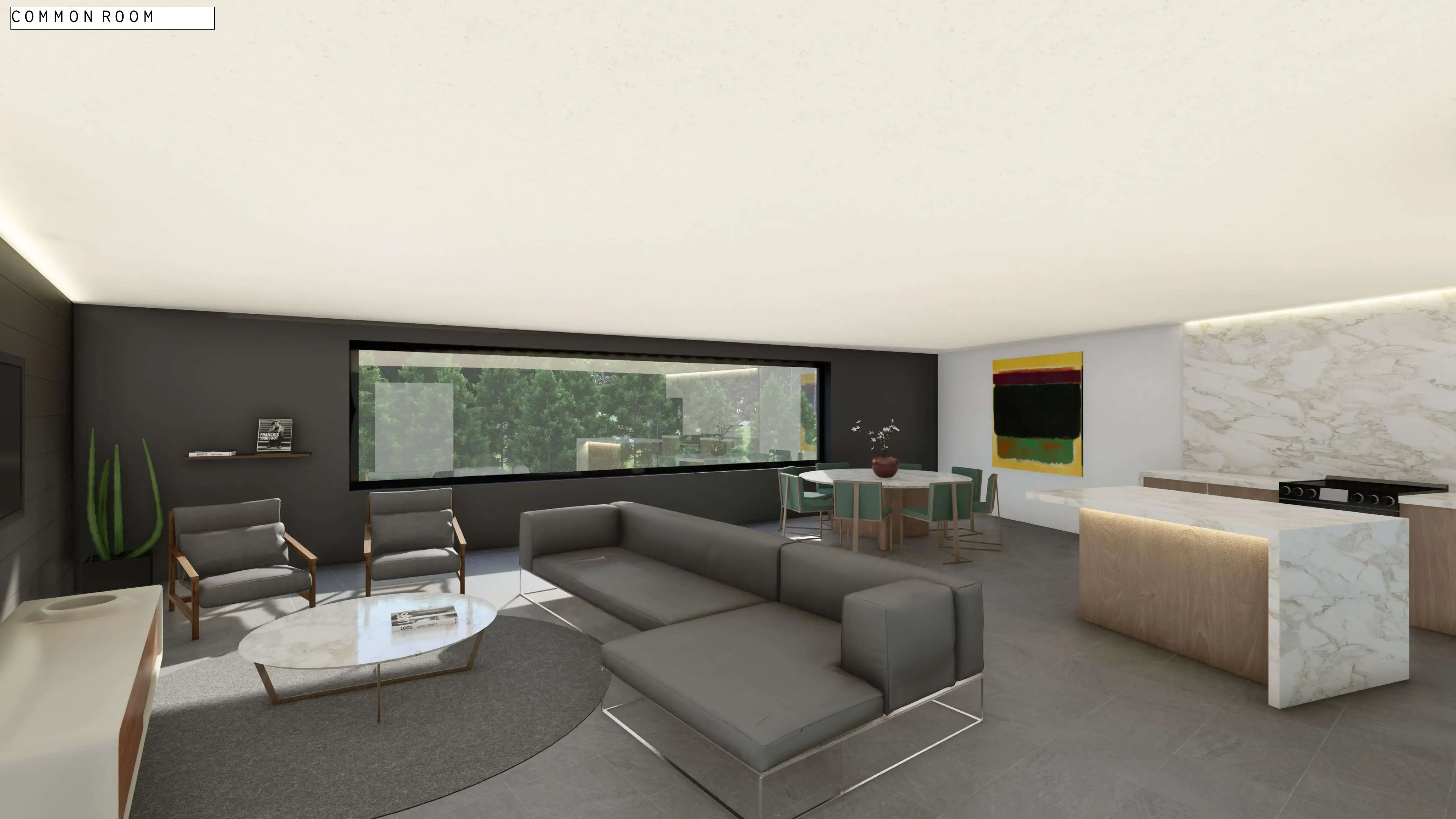 Official architectural rendering of the Lifestyle Enclave common room