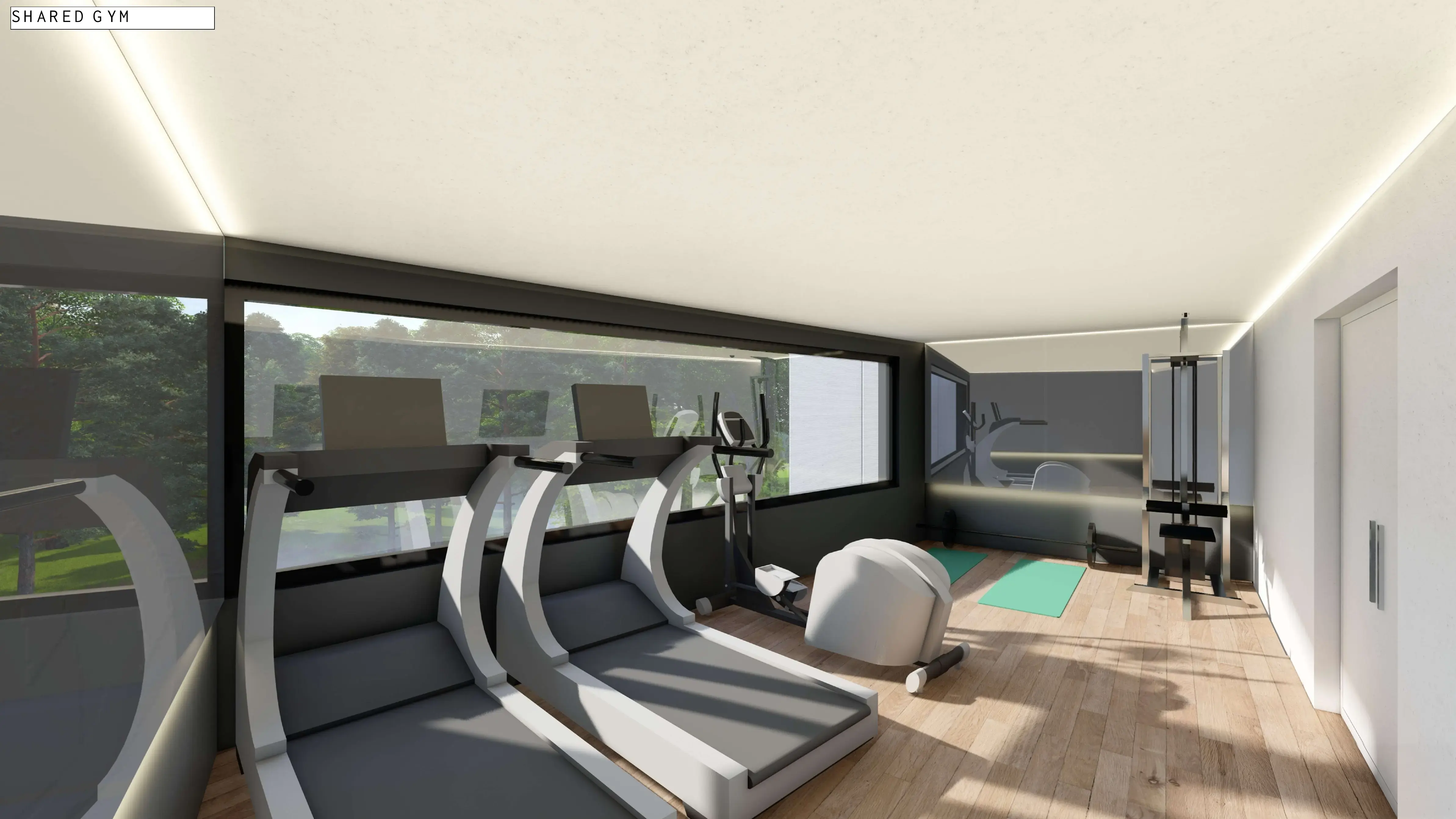 Official architectural rendering of the Lifestyle Enclave shared gym