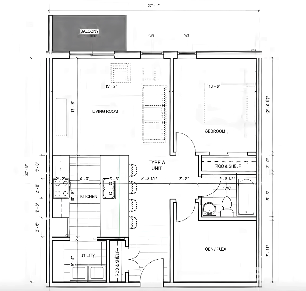 1BHK+ DEN FLOOR PLAN