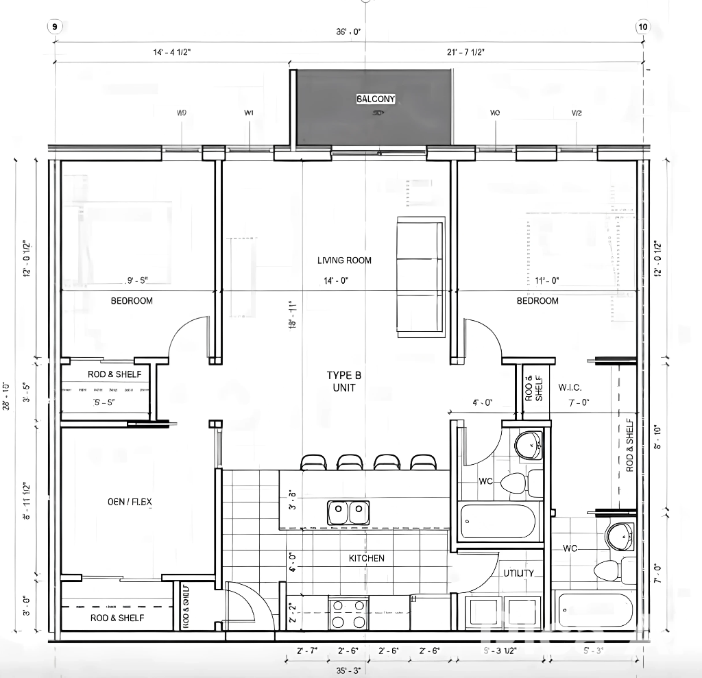 2BHK+ DEN FLOOR PLAN